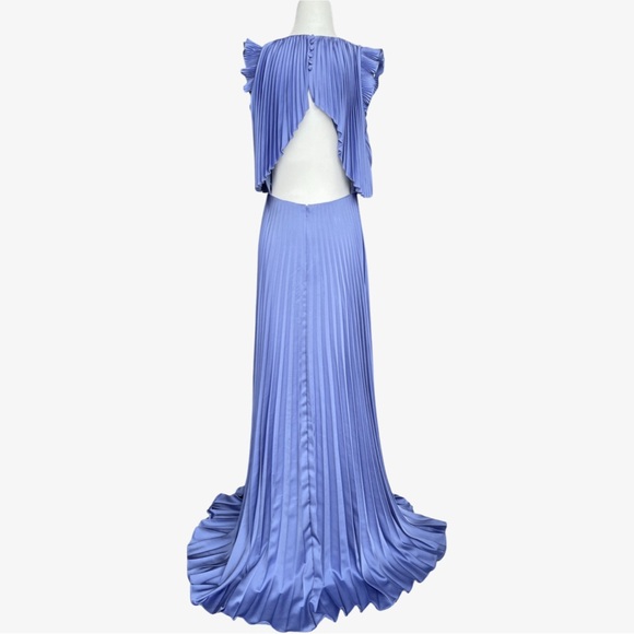 Flor et. al James Pleated Backless Gown Periwinkle Blue 8 NWT - Picture 9 of 17